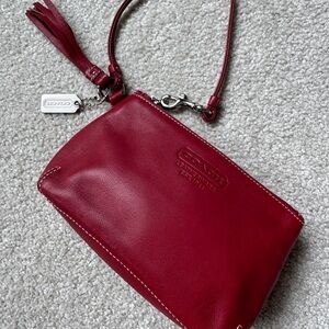 Coach Red Leather Wristlet